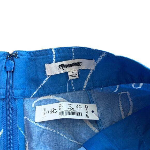 Madewell Skirt Womens 8 Blue Floral Signature Poplin‎ Maxi Linear Bloom Pockets - Picture 4 of 13